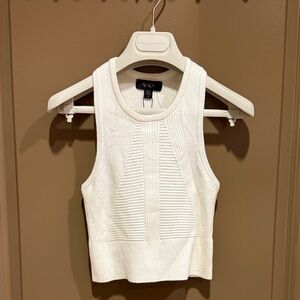 Alala Ivory Ribbed Knit Tank Top